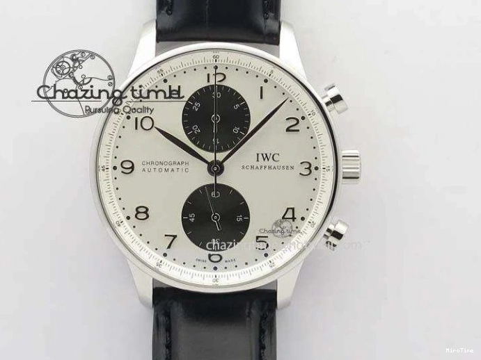 MIROTIME 0424 UrbanStyle Portuguese IW371446 ZF 1:1 Best Edition SS White Dial Blue Markers On Blue Leather Strap  A79350 V 7270